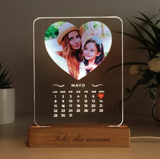 Lampara calendario con foto personalizada mama