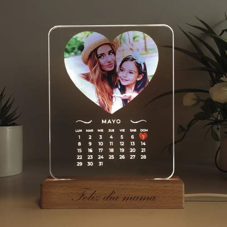 Lampara calendario con foto personalizada