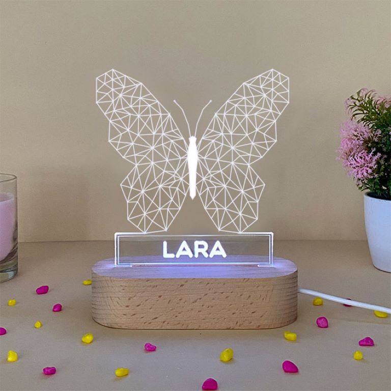Lampara personalizada mariposa - Transparent Gift